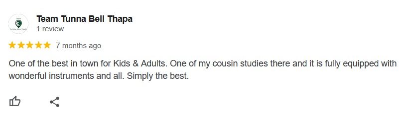 screenshot of a google review